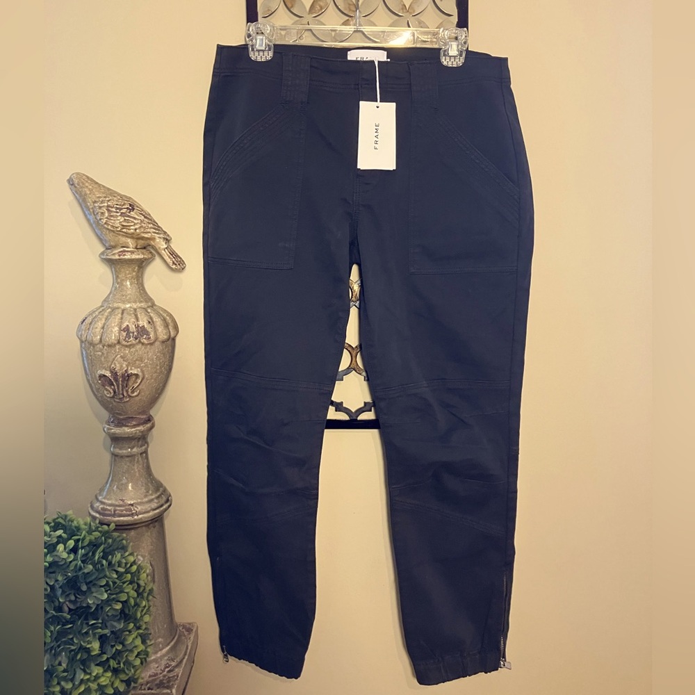 FRAME Banded Trapunto Moto Pant